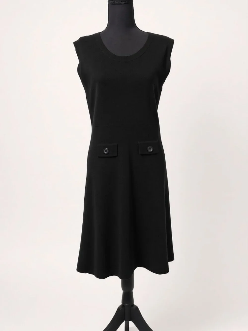 Tory Burch Black Wool Sleeveless Knit Dress Size L
